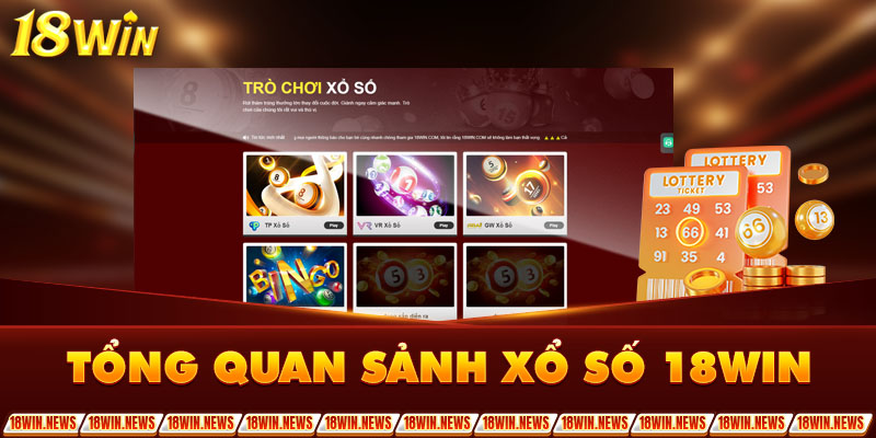 Tổng quan sảnh xổ số 18WIN